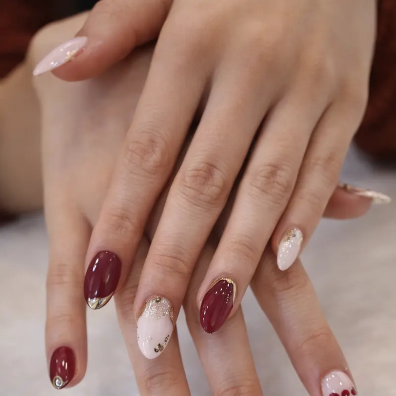 Builder, dipping powder, powder, nail enhancements, gold, cat-eye, chrome by Unlimited Nail Systems in Sugar Land, TX