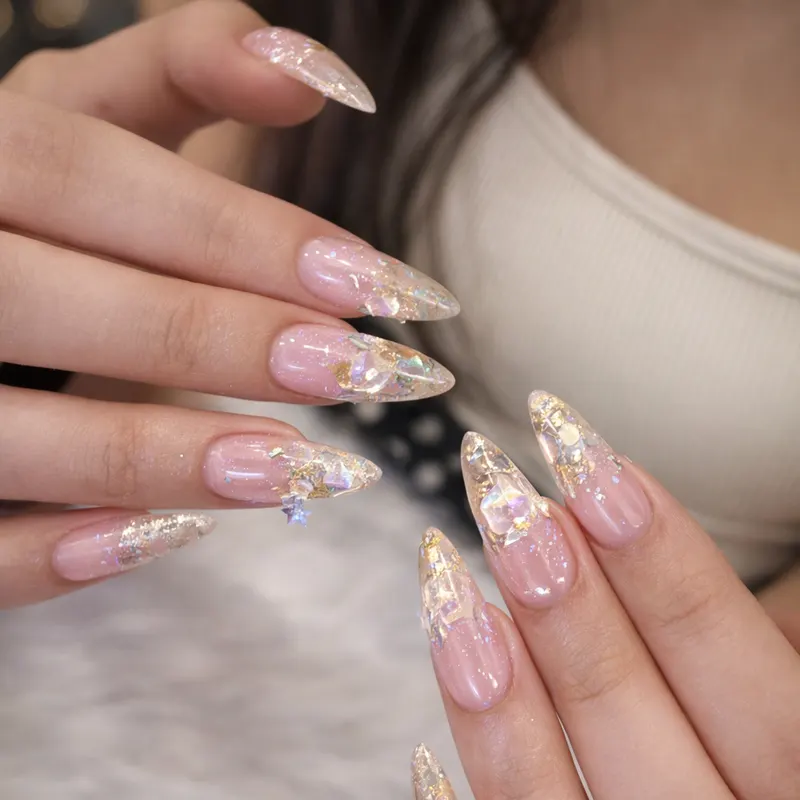 Gel-X, nail enhancements, charms, metallic, foil, design, 3D by Unlimited Nail Systems in Sugar Land, TX